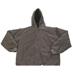 Berne Youth 18-20 XL Duck Hooded Jacket Quilt Lined,Active Work Coat 5-Pocket